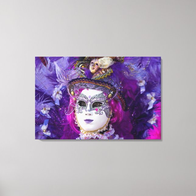 Face Of A Carnival Costume, Venice Canvas Print (Front)