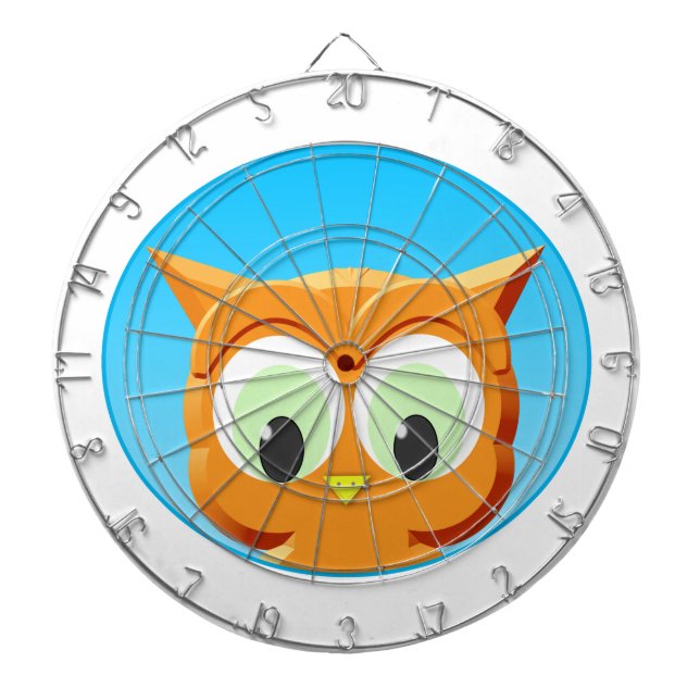 Face Of A Little Owl Dartboard (Front)