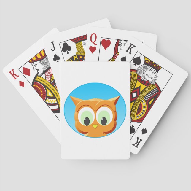 Face Of A Little Owl Playing Cards (Back)