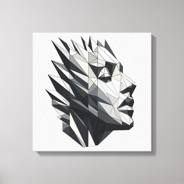 Face of a polygonal woman canvas print (Front)