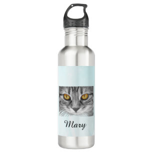 face of cat under the blue ocean 710 ml water bottle