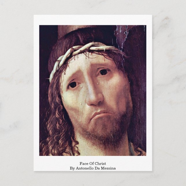 Face Of Christ By Antonello Da Messina Postcard (Front)