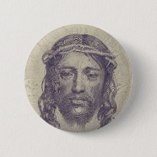 Face of Christ on St. Veronica's Veil Holy Face 6 Cm Round Badge