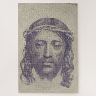 Face of Christ on St. Veronica's Veil Holy Face Jigsaw Puzzle