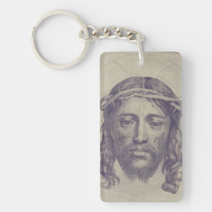 Face of Christ on St. Veronica's Veil Holy Face Key Ring