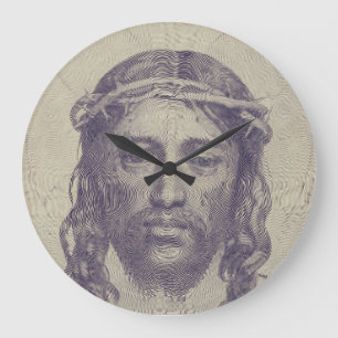 Face of Christ on St. Veronica's Veil Holy Face Large Clock