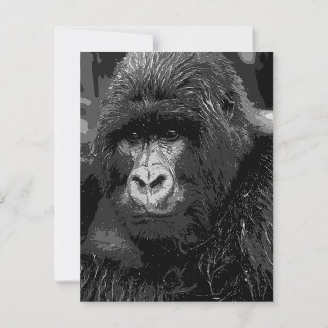 Face of Gorilla Invitations - Funny Animal Invites (Front)