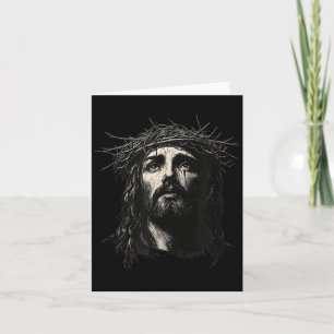 Face Of Jesus Christ Crown Of N Religious Christma Card