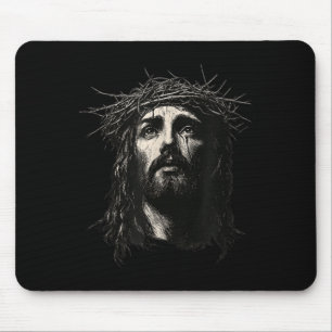 Face Of Jesus Christ Crown Of N Religious Christma Mouse Pad