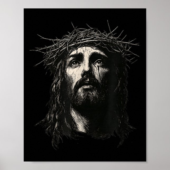Face Of Jesus Christ Crown Of N Religious Christma Poster (Front)
