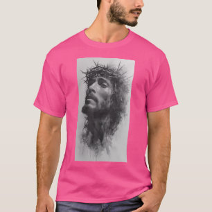 Face Of Jesus Crown Of Thorns Christian Faith Bibl T-Shirt