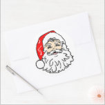 Face of Santa Claus Classic Round Sticker<br><div class="desc">Face of santa claus with red hat.</div>