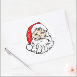 Face of Santa Claus Classic Round Sticker<br><div class="desc">Face of santa claus with red hat.</div>