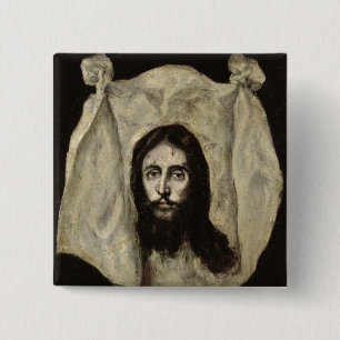 Face of the Christ 15 Cm Square Badge