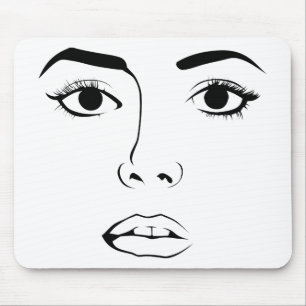 Face of Woman Mouse Pad