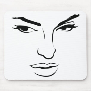 Face of Woman Mouse Pad