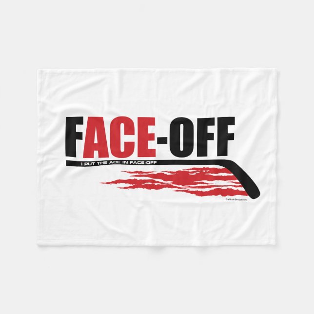 Face-Off Ace (Hockey) Fleece Blanket (Front (Horizontal))