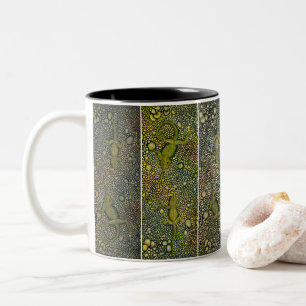 Face Off of the Lizards Pattern Two-Tone Coffee Mug