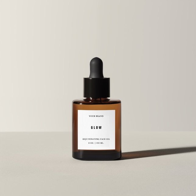 Face Oil Mini Dropper Bottle Label (Creator Uploaded)
