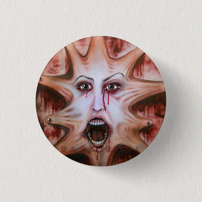 Face on Canvas 3 Cm Round Badge (Front)