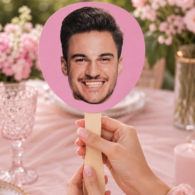 Face On Hand Fan | Custom Bachelorette Party Pink (Creator Uploaded)
