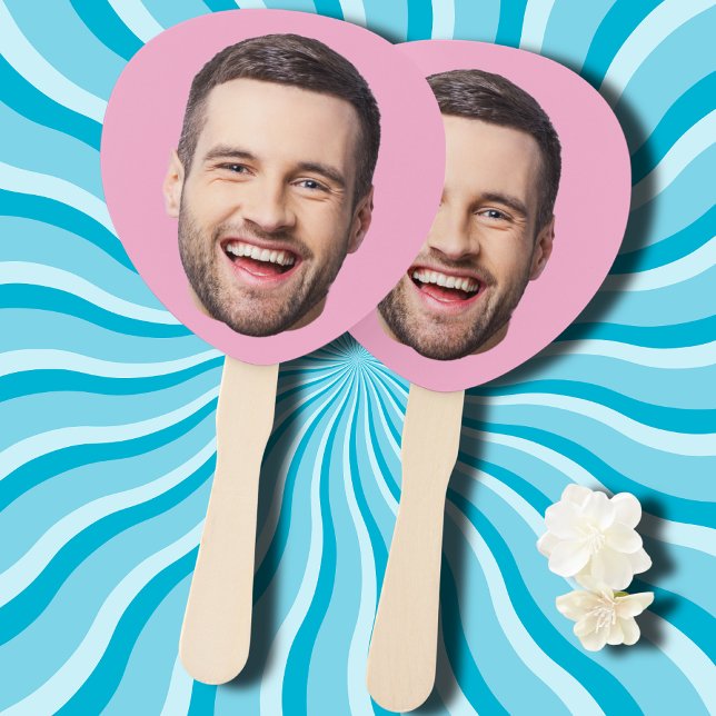 Face On Hand Fan, Custom Bachelorette Party Pink Fan (Creator Uploaded)