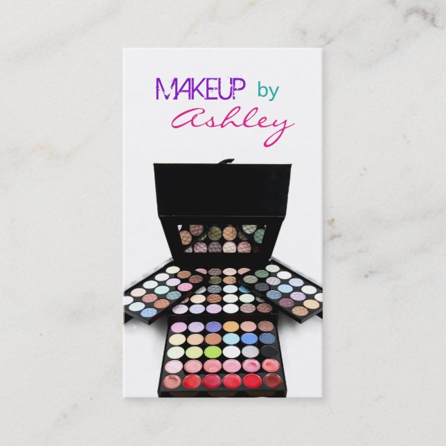 Face Paint Palette and Brushes - Makeup Artist Business Card (Front)