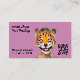 Face Painter Pink QR Business Card