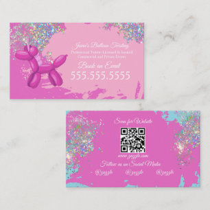 Face Painting Facepainter Balloon Twister Pink Business Card