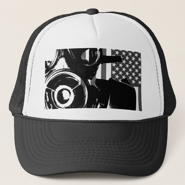 FACE PALM Retro Gas Mask Trucker Cap / Hat 2 (Front)