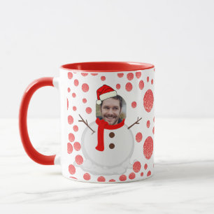 Face Photo Christmas Funny Snowman Coffee Mug