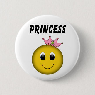 Face Princess with Crown 6 Cm Round Badge