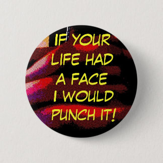 face punch 6 cm round badge