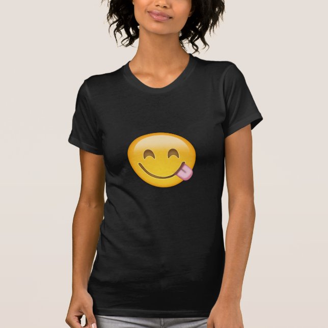 Face Savouring Delicious Food Emoji T-Shirt (Front)