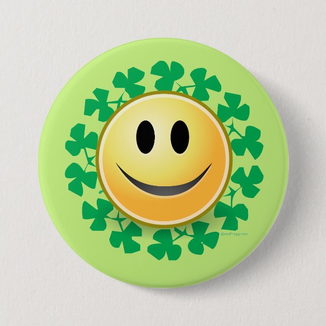 Face Shamrock St. Patricks Day Button (Front)