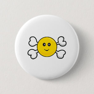 face Skull and Crossbones 6 Cm Round Badge