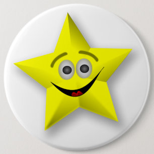 FACE STAR 6 CM ROUND BADGE