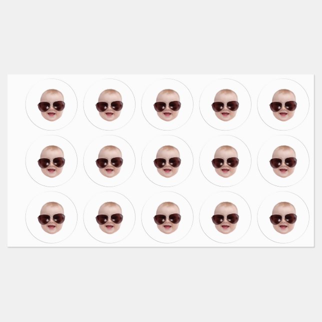Face Stickers Personalised Die Cut Waterproof Gift (Sheet)