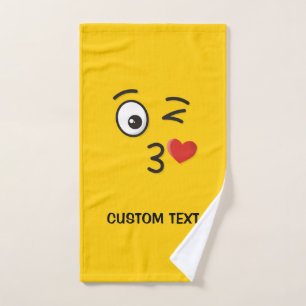 Face Throwing a Kiss Bath Towel Set