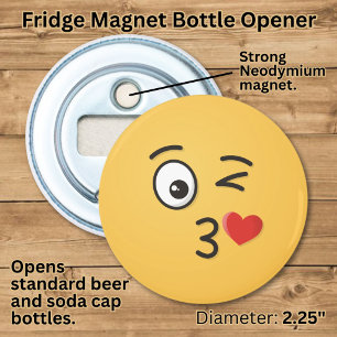 Face Throwing a Kiss Bottle Opener