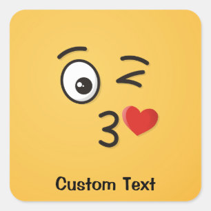 Face Throwing a Kiss Classic Round Sticker