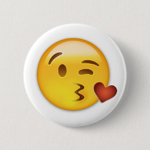 Face Throwing A Kiss Emoji 6 Cm Round Badge