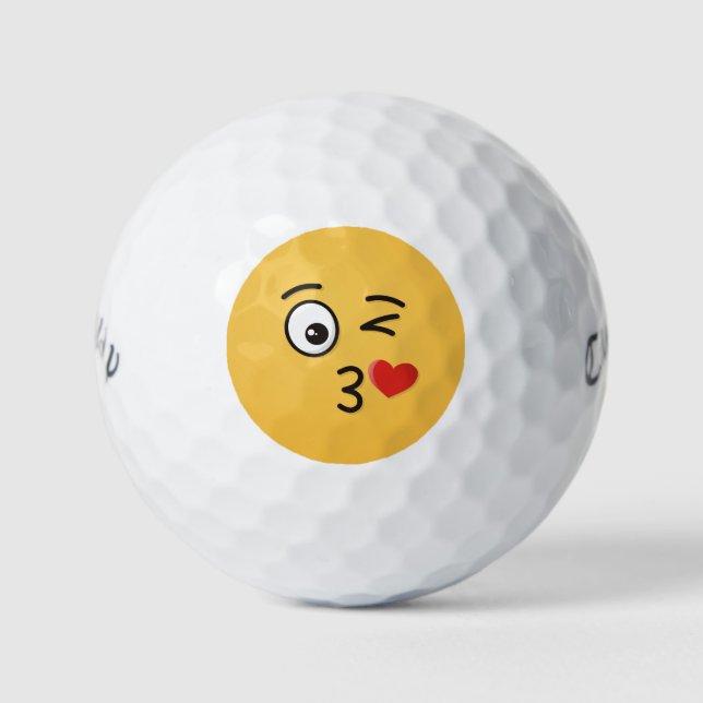Face Throwing a Kiss Golf Balls (Front)