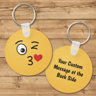 Face Throwing a Kiss Key Ring