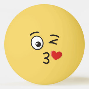 Face Throwing a Kiss Ping Pong Ball