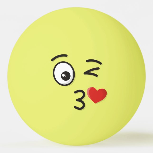 Face Throwing a Kiss Ping Pong Ball (Front)