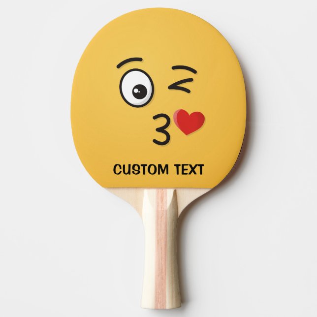 Face Throwing a Kiss Ping Pong Paddle (Front)
