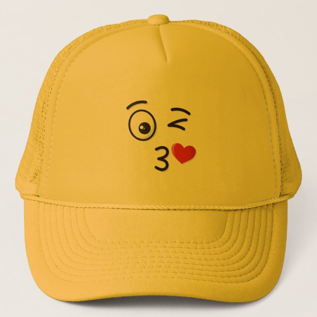 Face Throwing a Kiss Trucker Hat (Front)