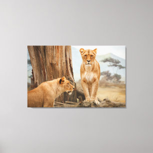 Face To Face With Lions Wall Art