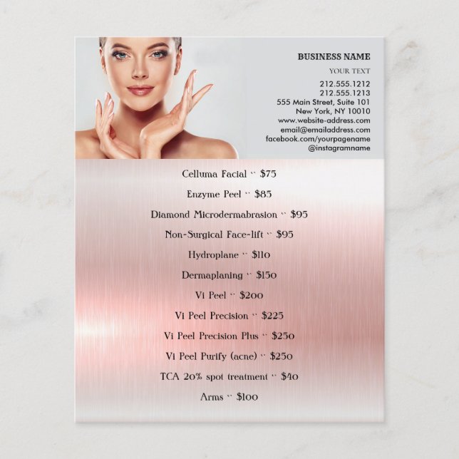 FACE TREATMENTS Beauty Salon 4.5"x5.6" Flyer (Front)